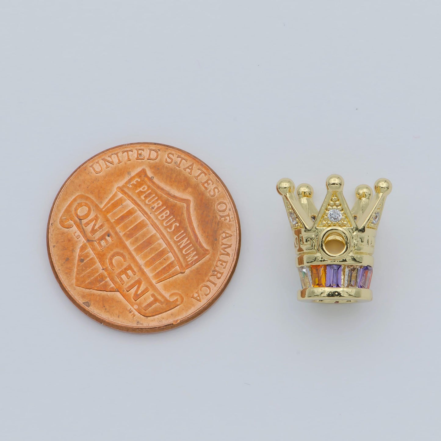 1pc Gold Crown Beads Spacer Crown Beads for DIY Necklace Beads Silver Black CZ Bracelet Bead Supply B570
