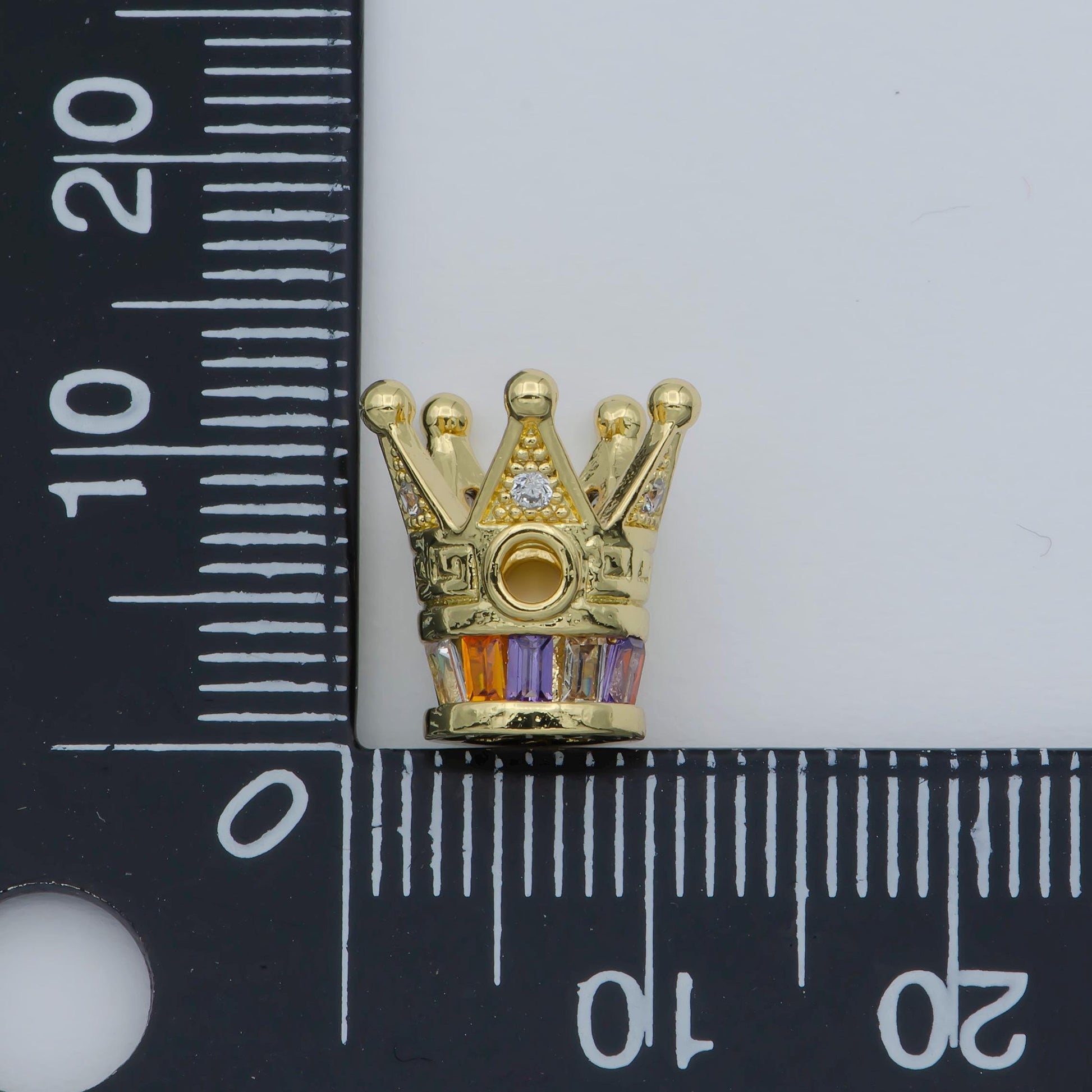 1pc Gold Crown Beads Spacer Crown Beads for DIY Necklace Beads Silver Black CZ Bracelet Bead Supply B570