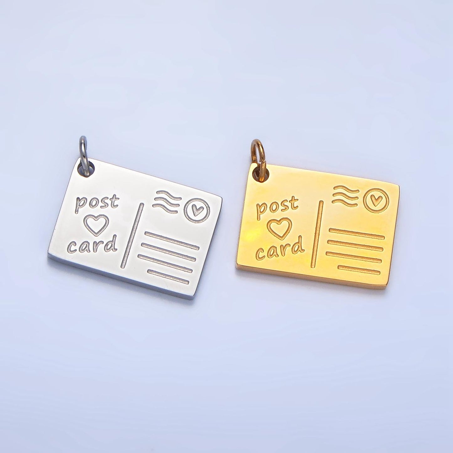 Limited Edition Stainless Steel Postcard Charm Paris Japan Travel Pendant | P-1262,P-1229,P-1248,P-1258,P-1259