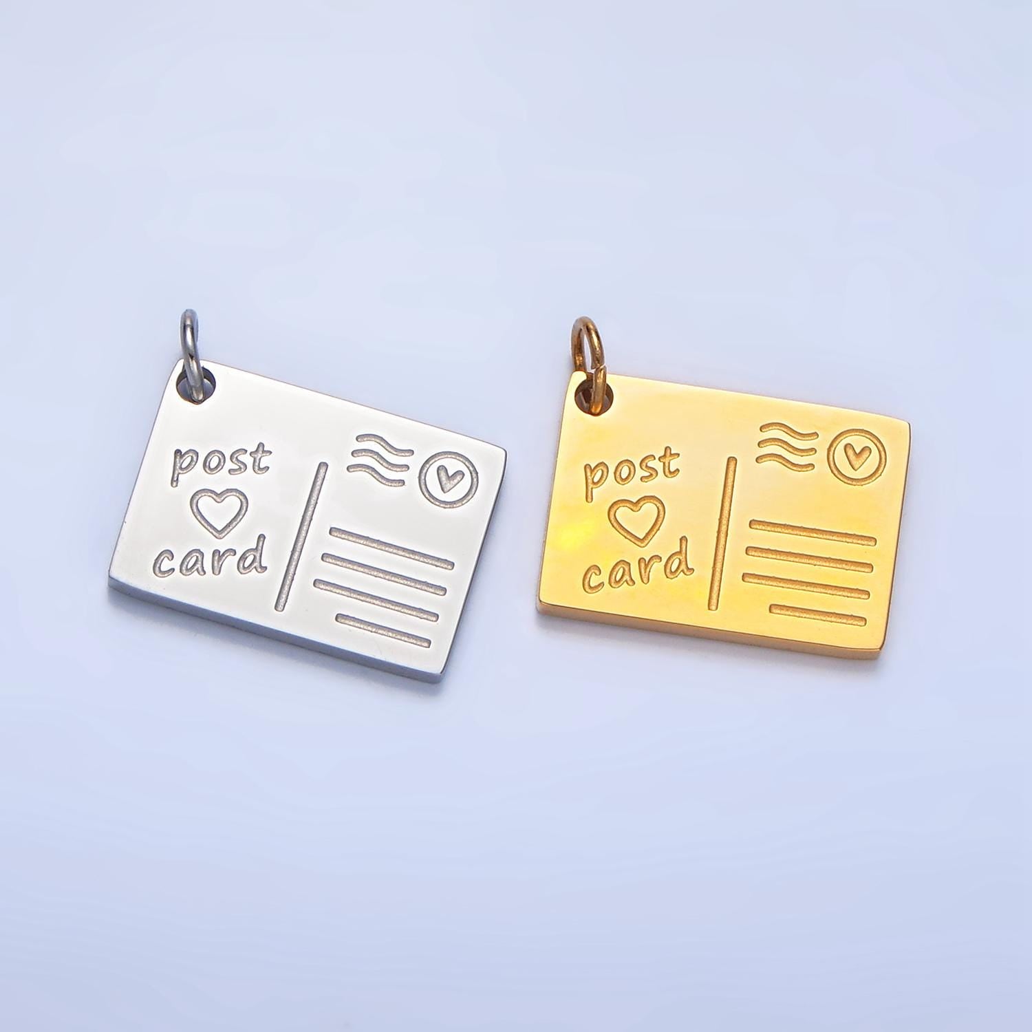 Limited Edition Stainless Steel Postcard Charm Paris Japan Travel Pendant | P-1262,P-1229,P-1248,P-1258,P-1259