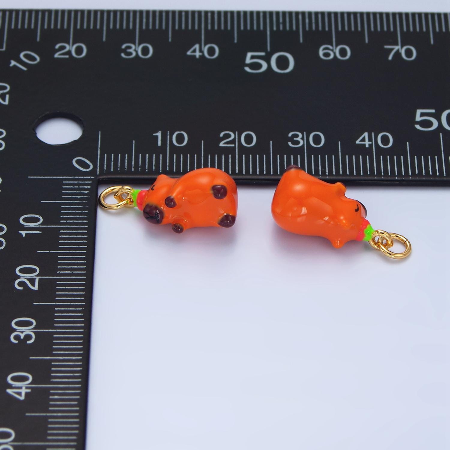 Cute Capybara Charms Glass Animal Pendant DIY Jewelry Making Supply for Bracelet Necklace Earring Key Chain Tumbler Charm X578