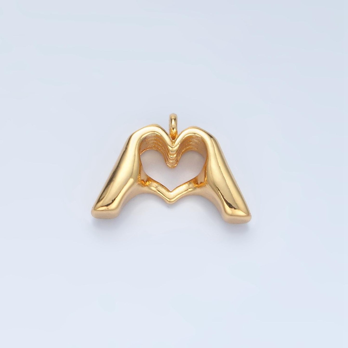 24K Gold Filled Heart Charm Hand Gesture Charm for Necklace Bracelet Charm Bar Supplies E372