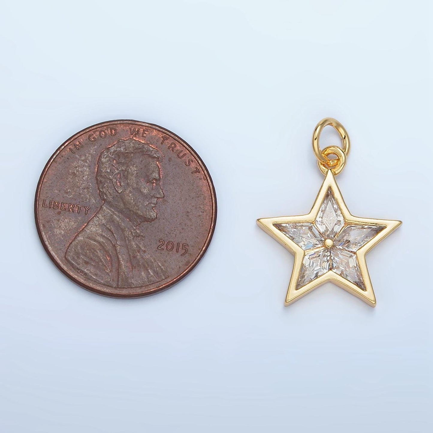 Clear CZ Star 24K Gold Filled Celestial Charm | N-1480