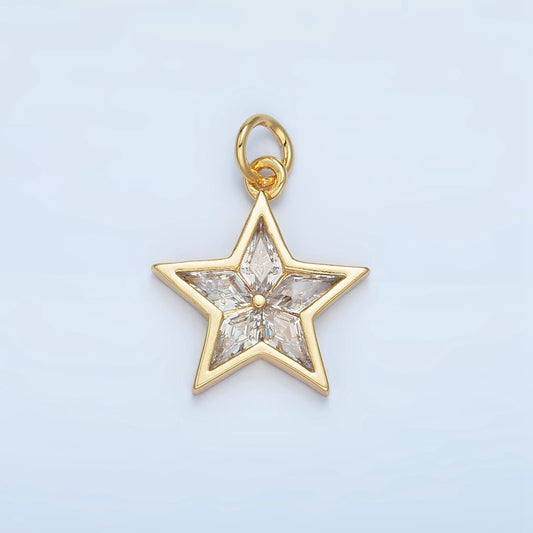 Clear CZ Star 24K Gold Filled Celestial Charm | N-1480
