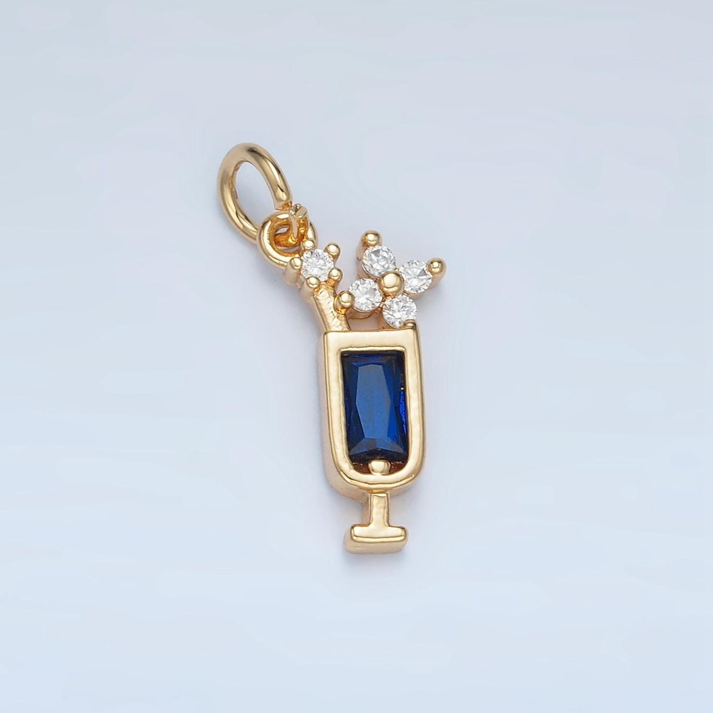 Colorful CZ Paradise Alcohol Drinks Gold Filled Food Charm | W-054 & W-067