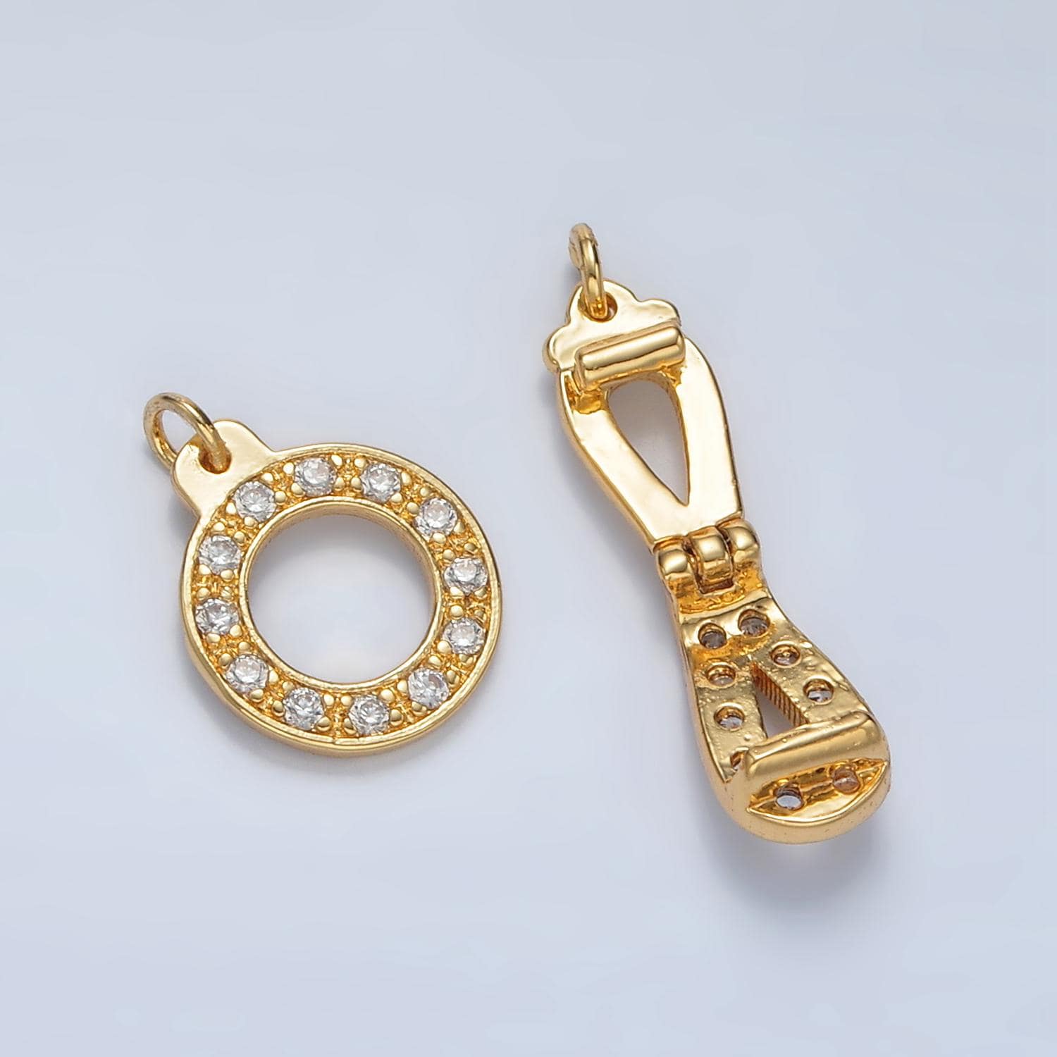 24K Gold Filled Bail Enhancer Hinged Interchangeable Pendant Bail with Rainbow CZ Style pendant holder snap on Bail Z855