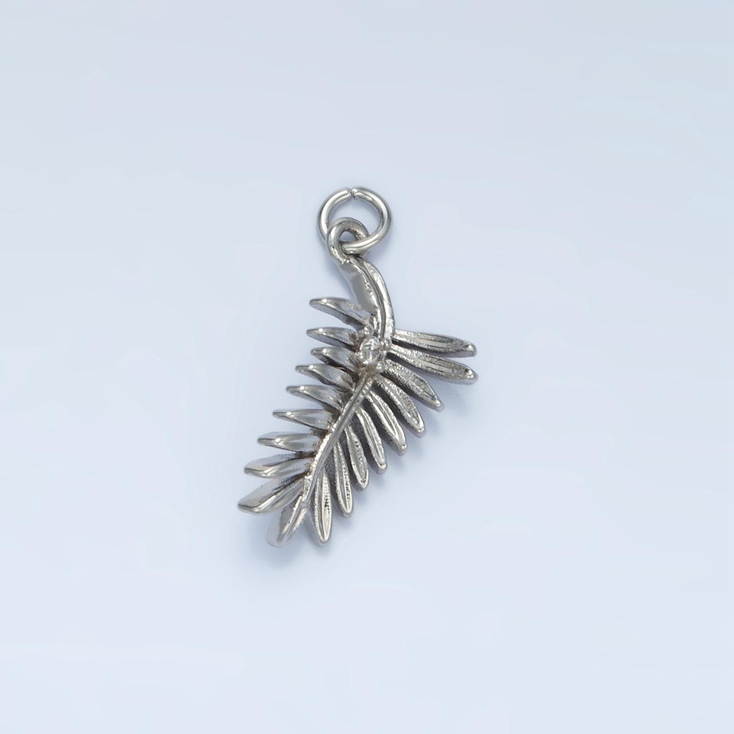 Pine Tree Leaf CZ Paved Nature 24K Gold Filled Charm Gold & Silver | E-377