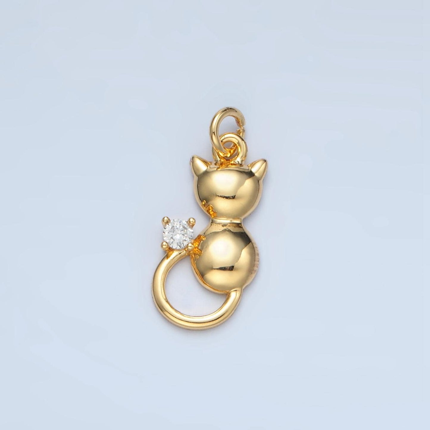Cat's Back in Gold & Silver for Cat Lovers Animal Charm | E-380