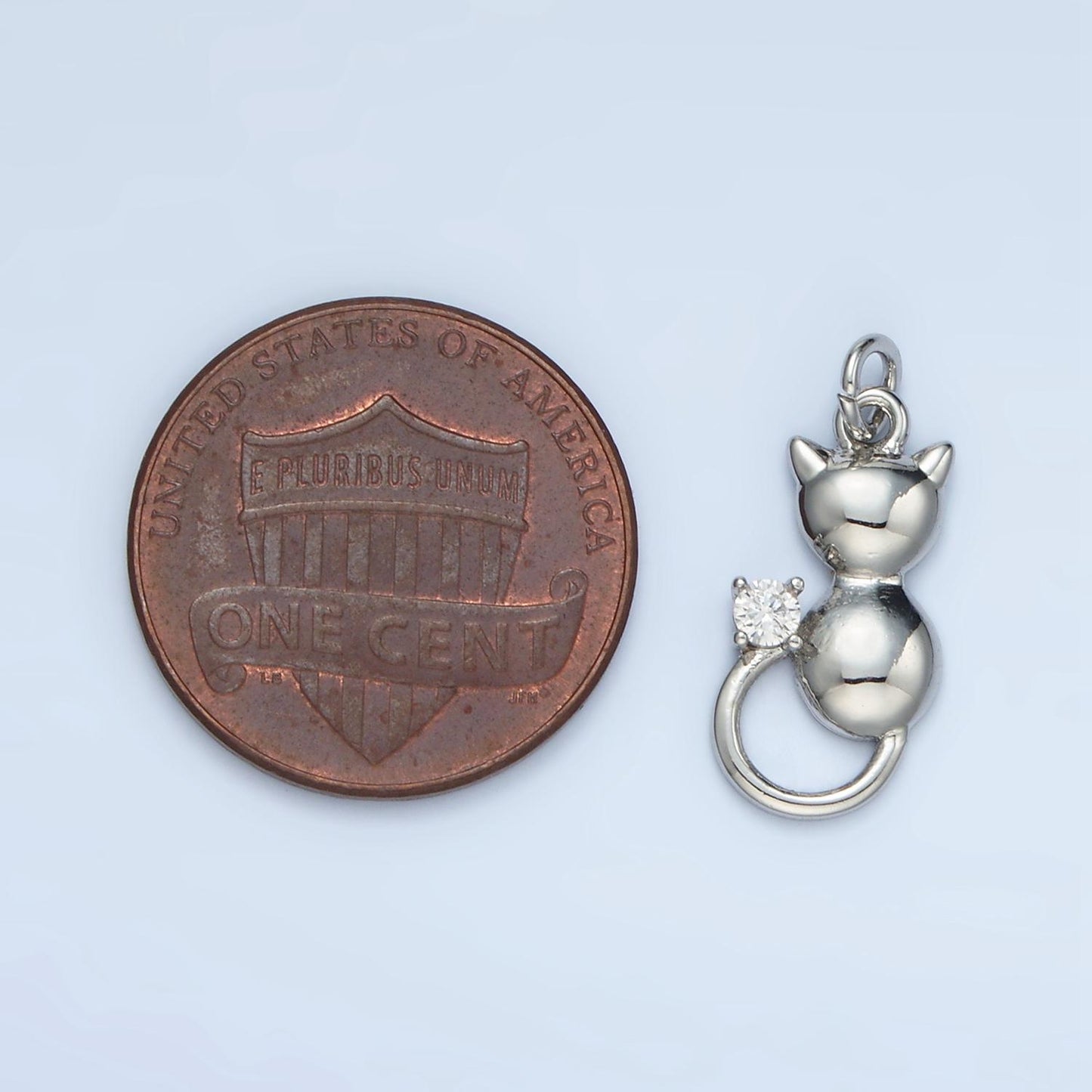 Cat's Back in Gold & Silver for Cat Lovers Animal Charm | E-380