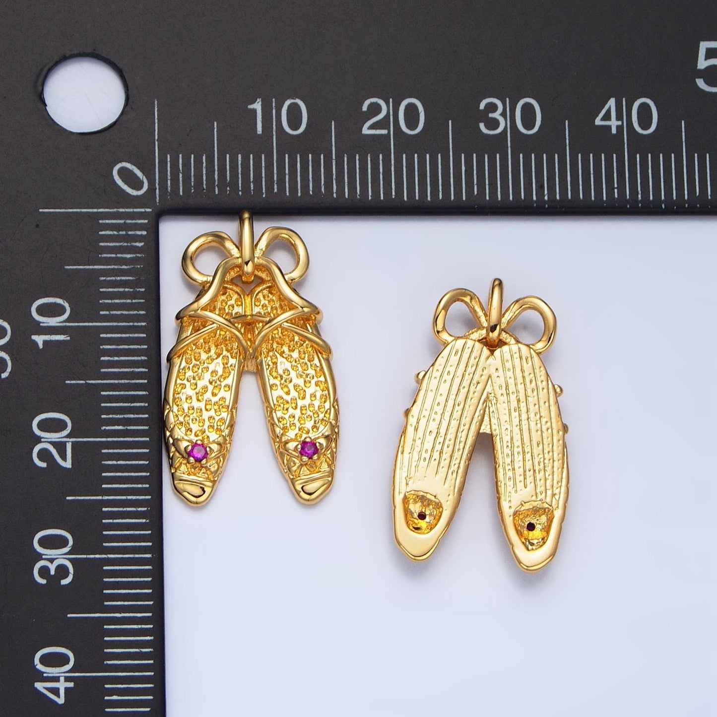 Dainty Ballerina Shoes Dangle Charm Minimalist Jewelry Making Gift for Ballet Girls Pendant AA117