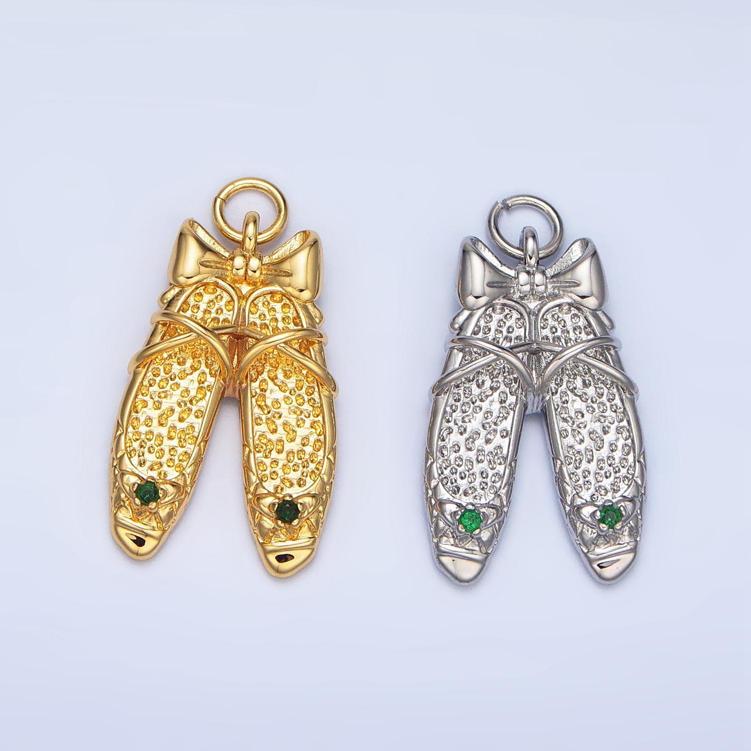 Dainty Ballerina Shoes Dangle Charm Minimalist Jewelry Making Gift for Ballet Girls Pendant E-339