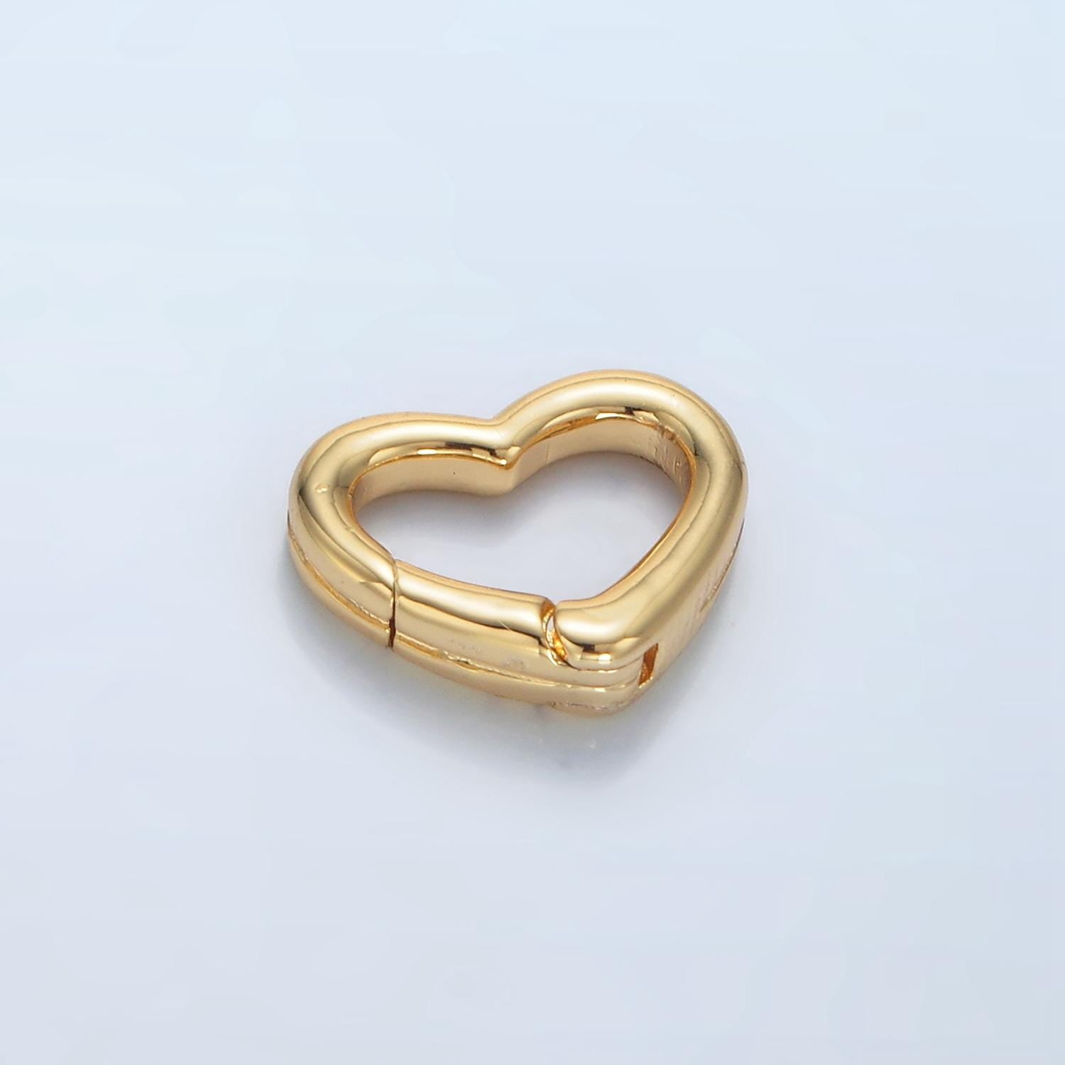 24K Gold Filled Heart Carabiner Clasp, Carabiner Lock Connector, Spring Push Gate for DIY Jewelry Clasp Finding Necklace Bracelet Z969