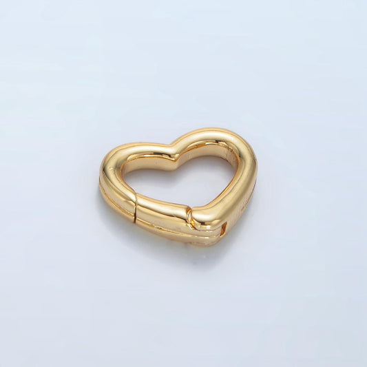 24K Gold Filled Heart Carabiner Clasp, Carabiner Lock Connector, Spring Push Gate for DIY Jewelry Clasp Finding Necklace Bracelet Z969