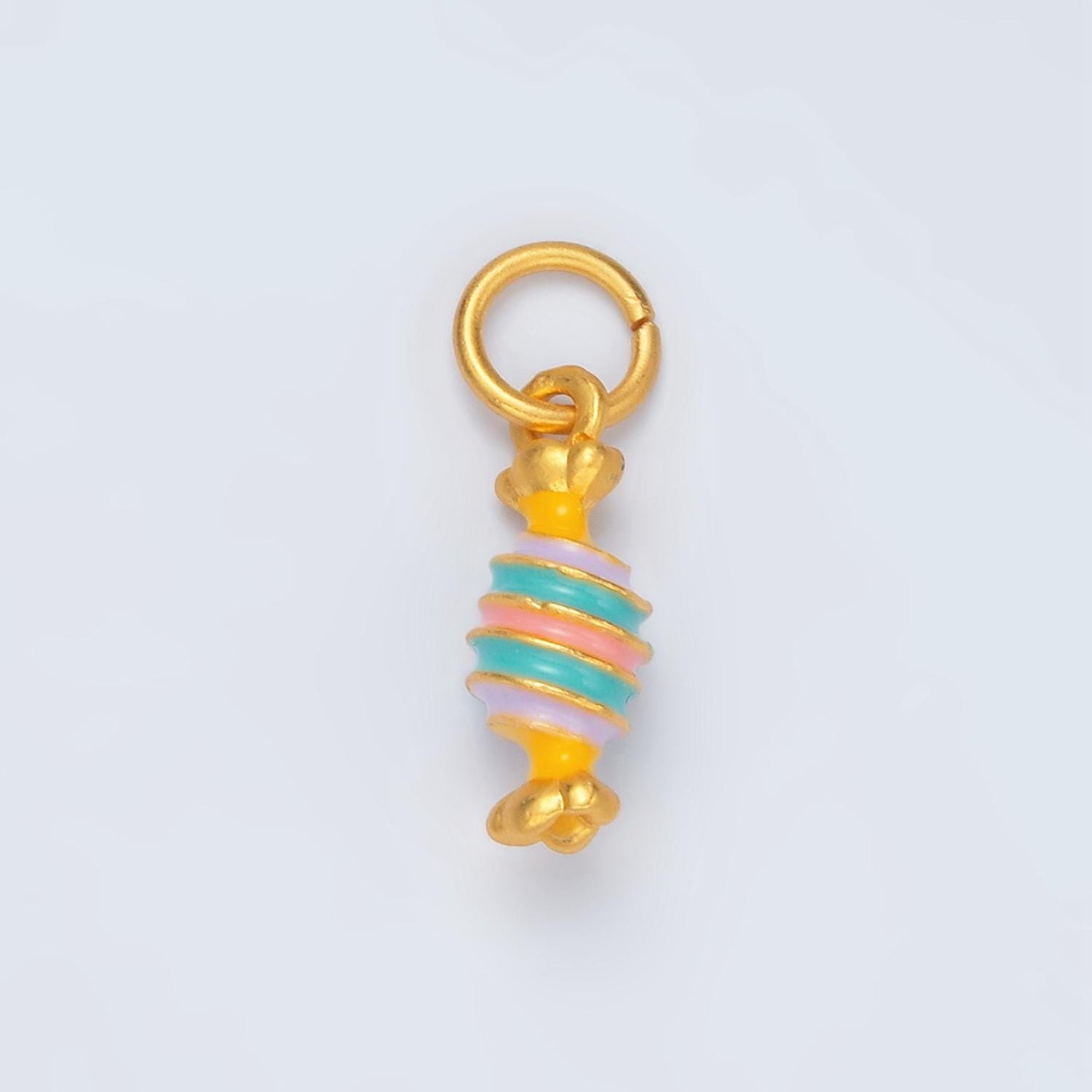 24K Gold Filled Color Twist Candy Pink & Blue Charms | M-146