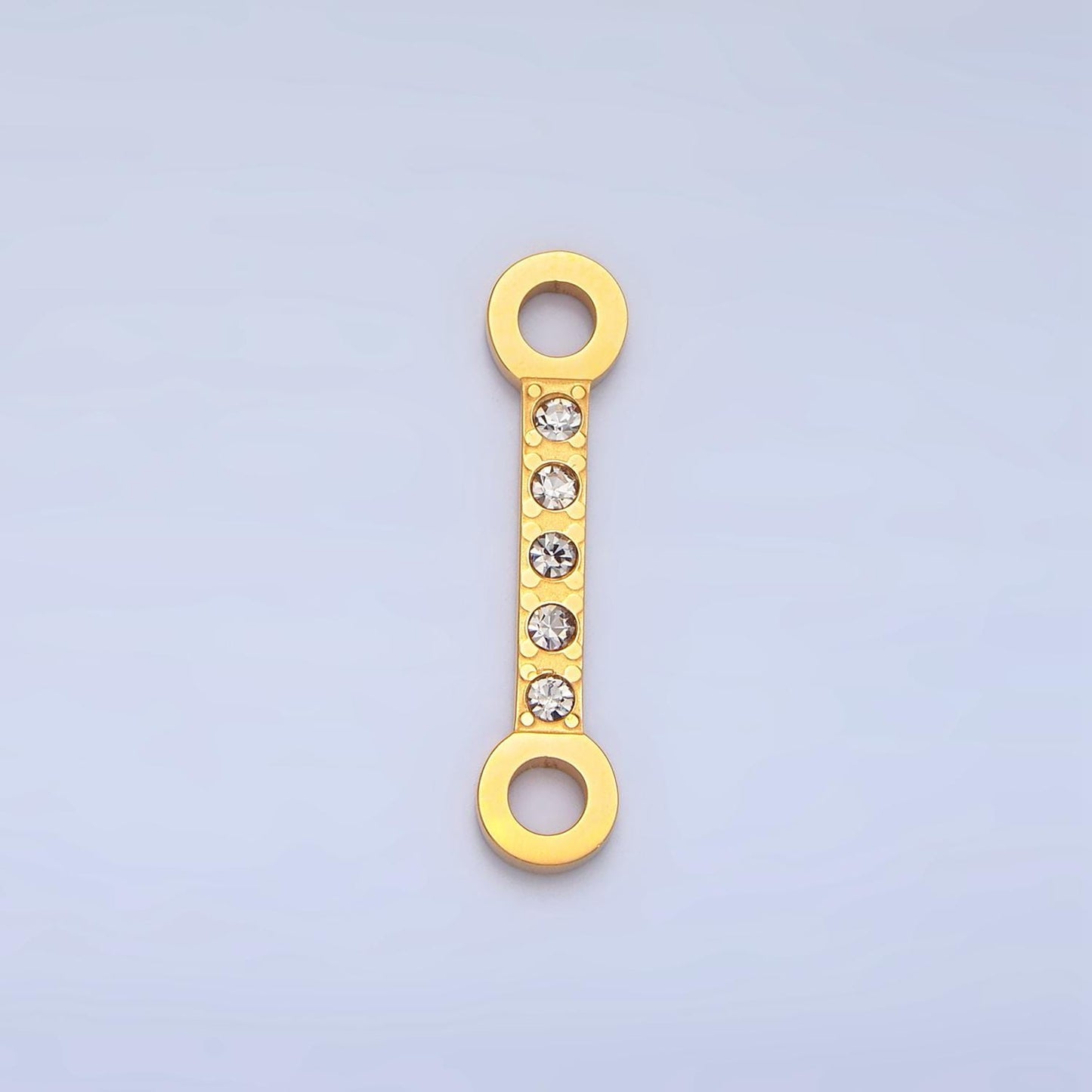 Stainless Steel Gold Hand Cuff Charm Connector for Bracelet Necklace Minimalist Link Connector with CZ Stone F415