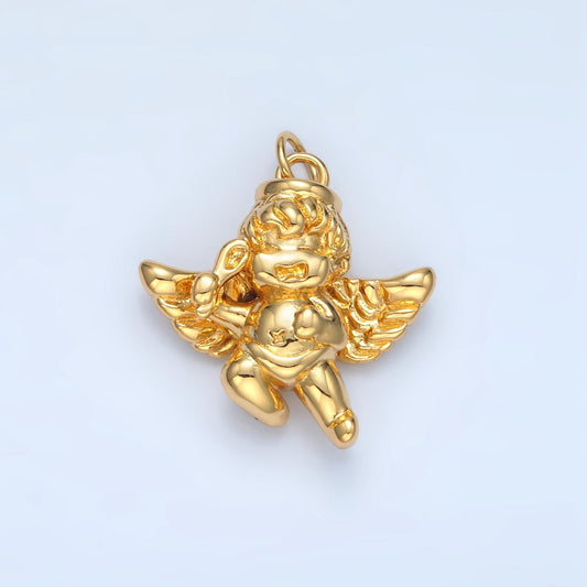 14K Gold Filled Crying Cherub Baby Angel, Baby Tantrum Charm | AG-942