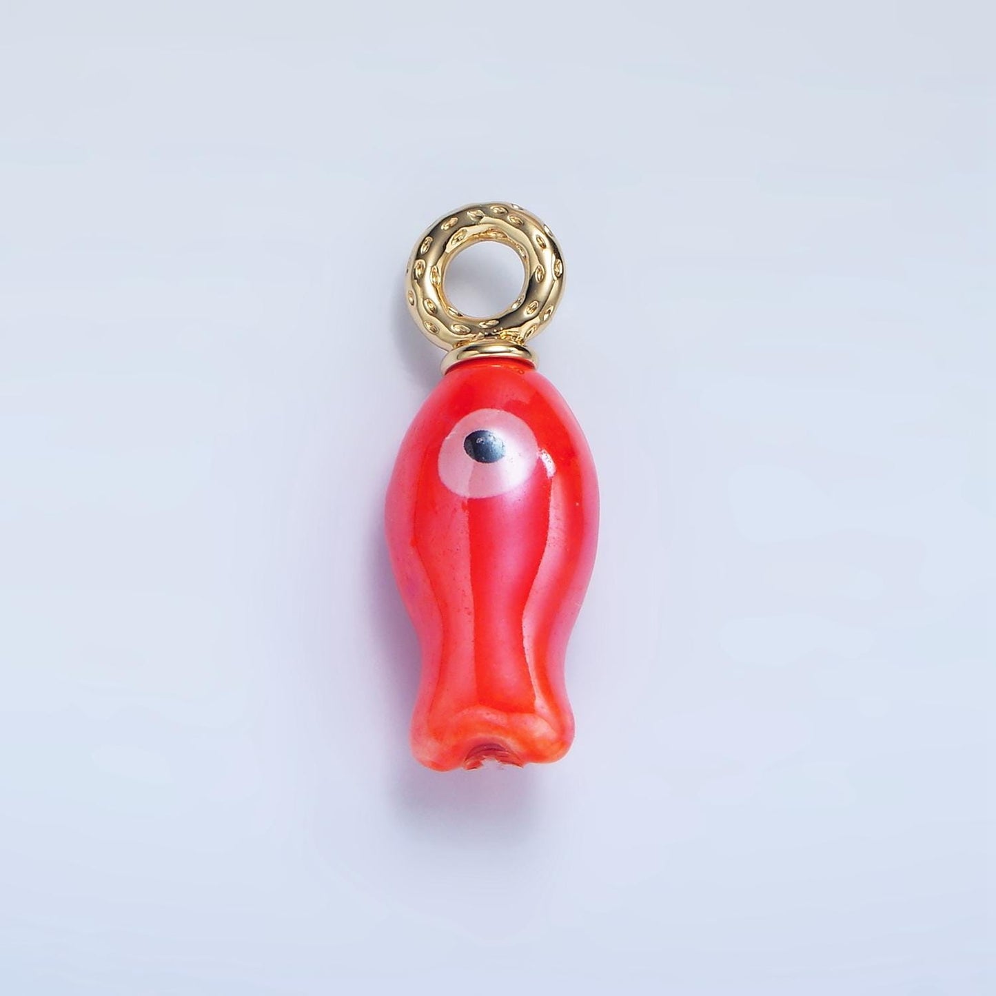 Colorful Ceramic Fish Charm Handmade Painting Ceramic Porcelain Animal Charm For Necklace Bracelet Jewelry Making Supply