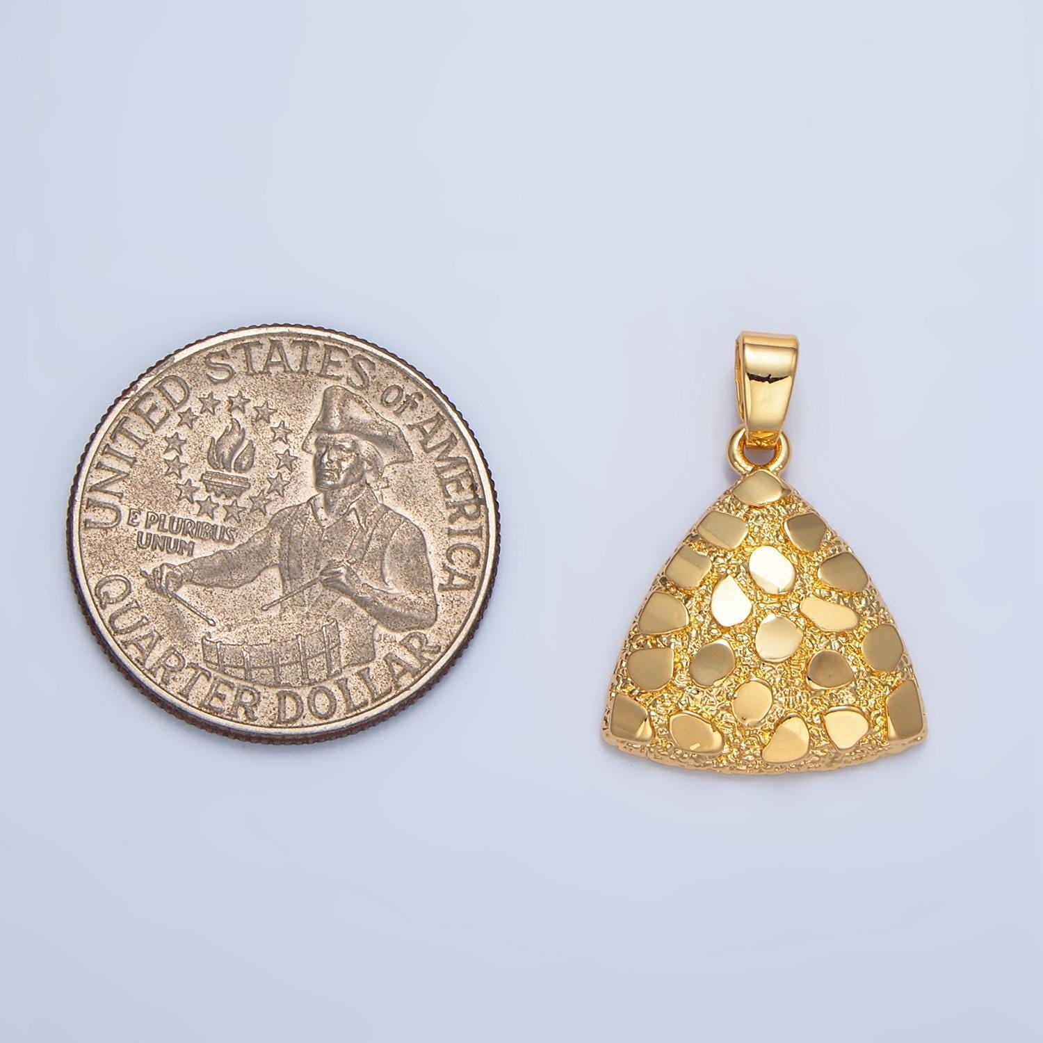 Gold Triangle Mosaic Tile Charm for Necklace Pendant Geometric Jewelry Making Supply AA790