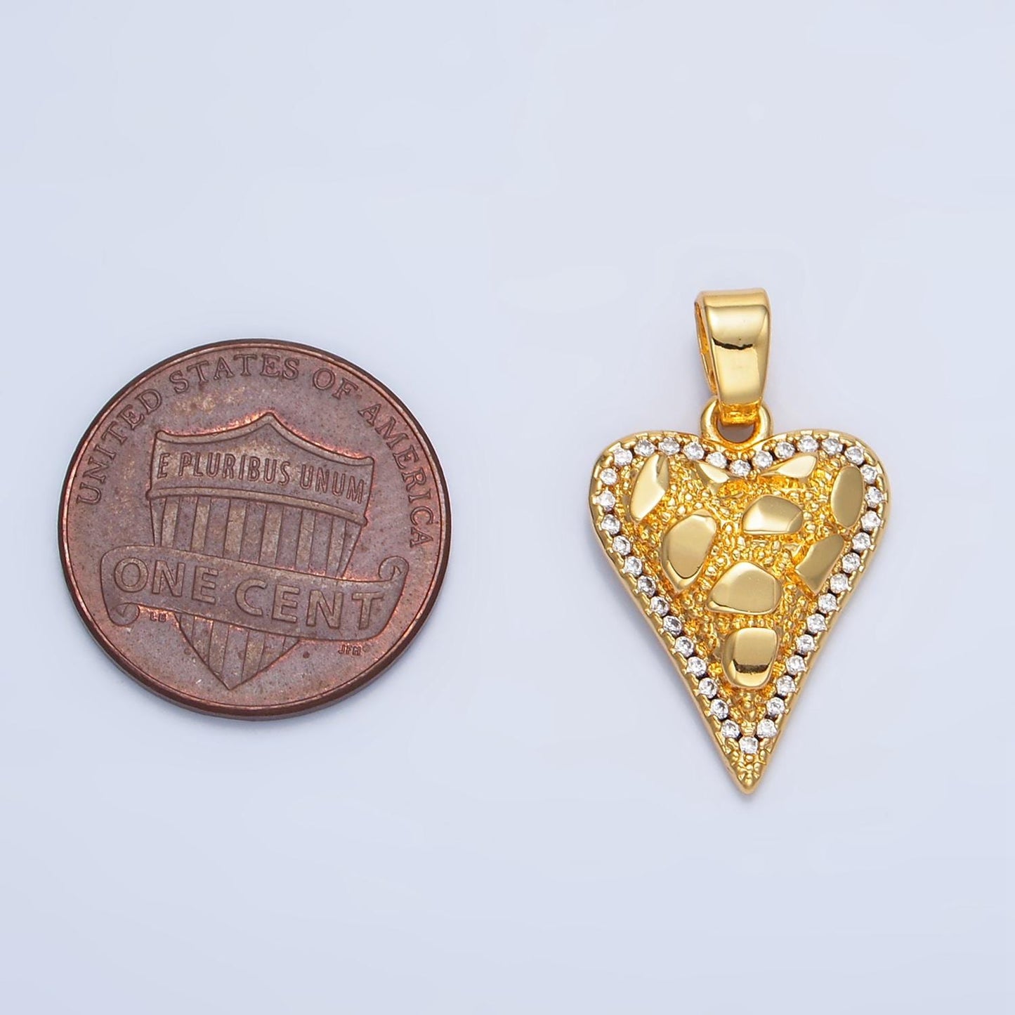 Gold Heart Mosaic Tile Charm for Valentine Necklace Pendant Jewelry Making Supply AA791
