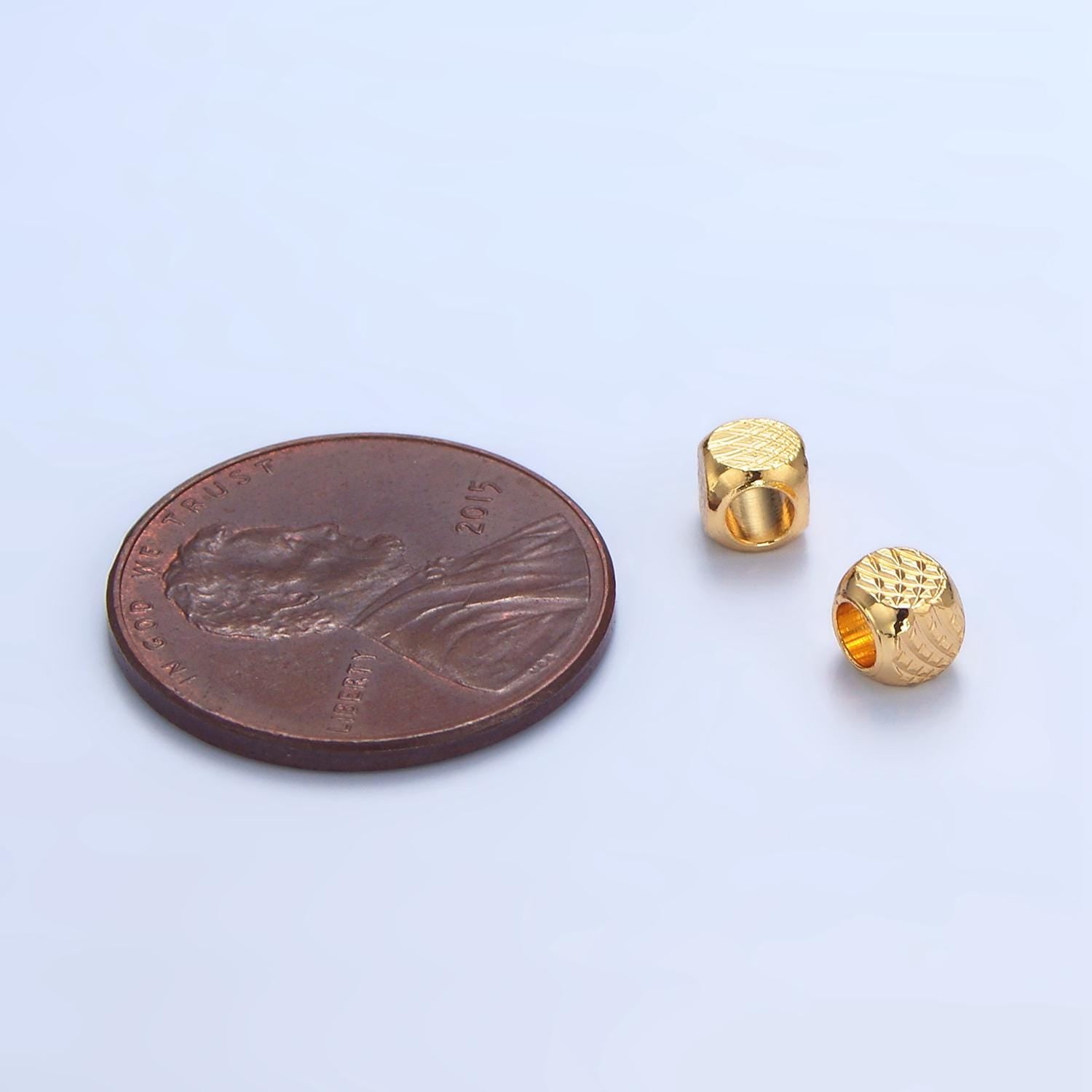 4X4mm Shiny Gold Cube Beads Pattern Square Tube Beads, Spacer Beads, Bracelet Beads, Solid Tube Beads, Gold Finding B189