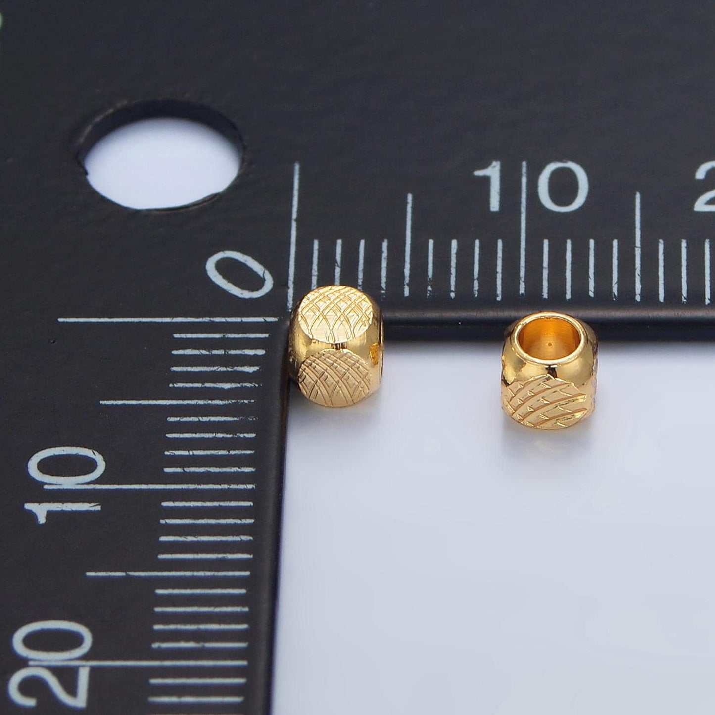 4X4mm Shiny Gold Cube Beads Pattern Square Tube Beads, Spacer Beads, Bracelet Beads, Solid Tube Beads, Gold Finding B189