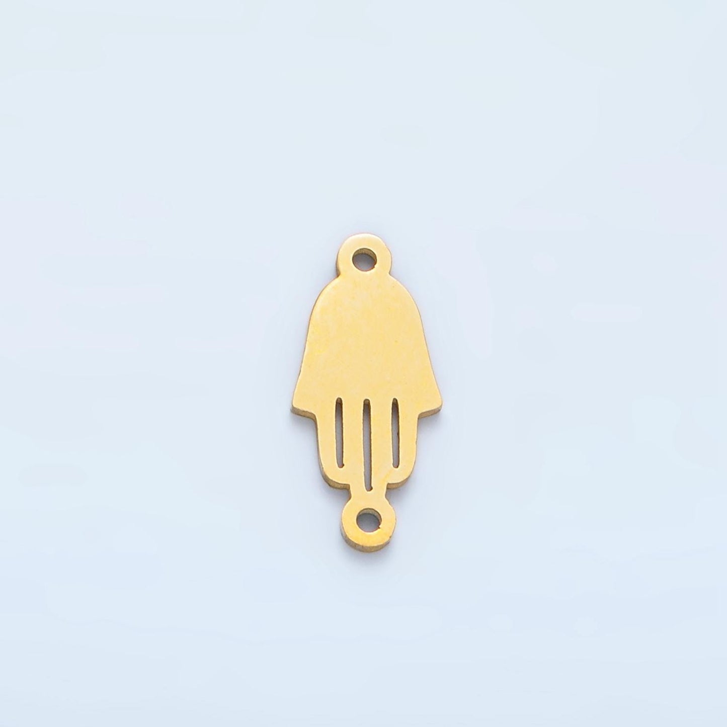 Gold Stainless Steel Hamsa Hand Connector - Dainty Link Connector Hand of Fatimah Charm Connector- for Necklace Bracelet Component F176