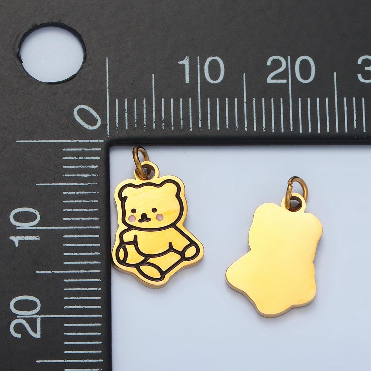 Stainless Steel Teddy Bear Animal Mini Charm for Kids Jewelry | P685