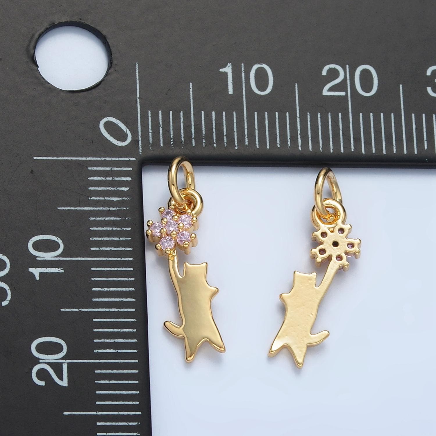 24K Gold Filled Mini Cat Charm Gold Animal Charm | X297
