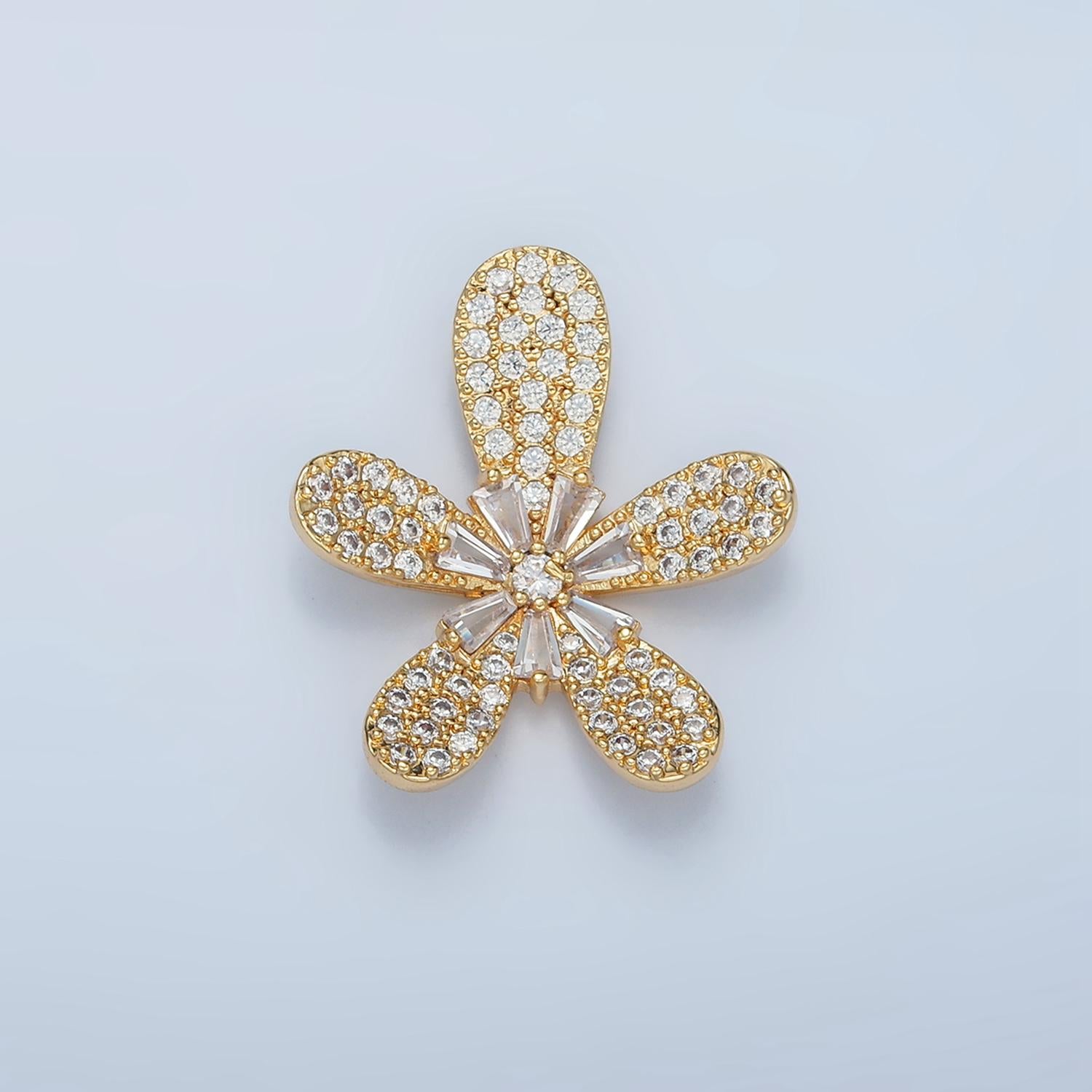Flower Charm Pendant - Cute Daisy Flower Micro Pave Gold Filled Charm for DIY Earring Bracelet Necklace Supply AA861