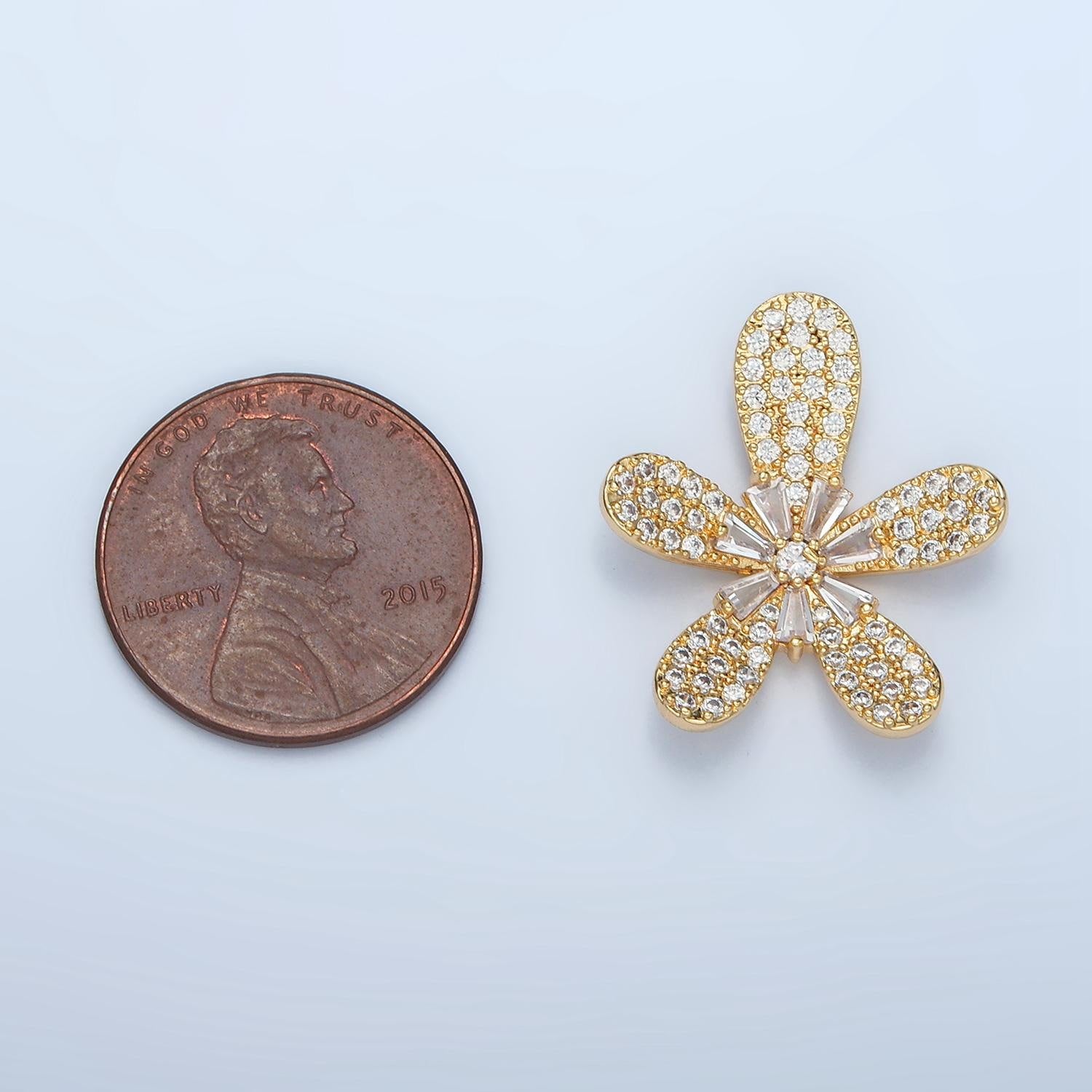 Flower Charm Pendant - Cute Daisy Flower Micro Pave Gold Filled Charm for DIY Earring Bracelet Necklace Supply AA861