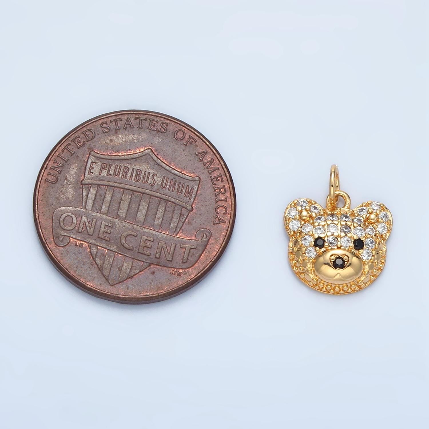 Mini Gold Teddy Bear Charm Dangle Charm for Necklace Earring Bracelet Bear Family Jewelry Making Supply M015