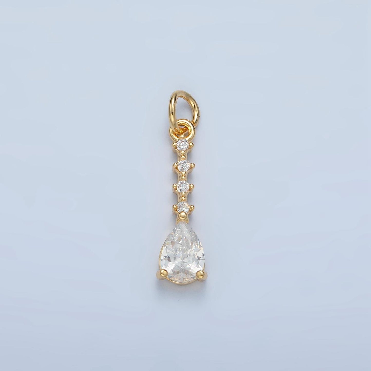 Pink, Yellow & Clear CZ Teardrop Linear Charm | X557-X558