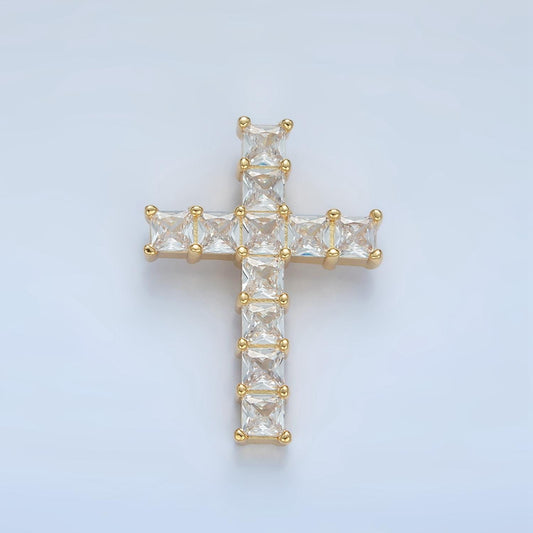 Cubic Paved CZ 24K Gold Filled Religious Cross Pendant | AA-869