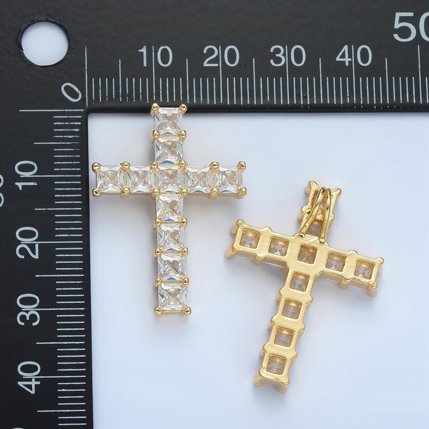 Cubic Paved CZ 24K Gold Filled Religious Cross Pendant | AA-869