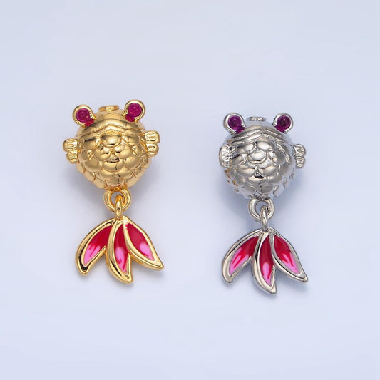 Jumbo Ryukin Goldfish in Gold & Silver, 24K Gold Filled Animal Charm | B-514