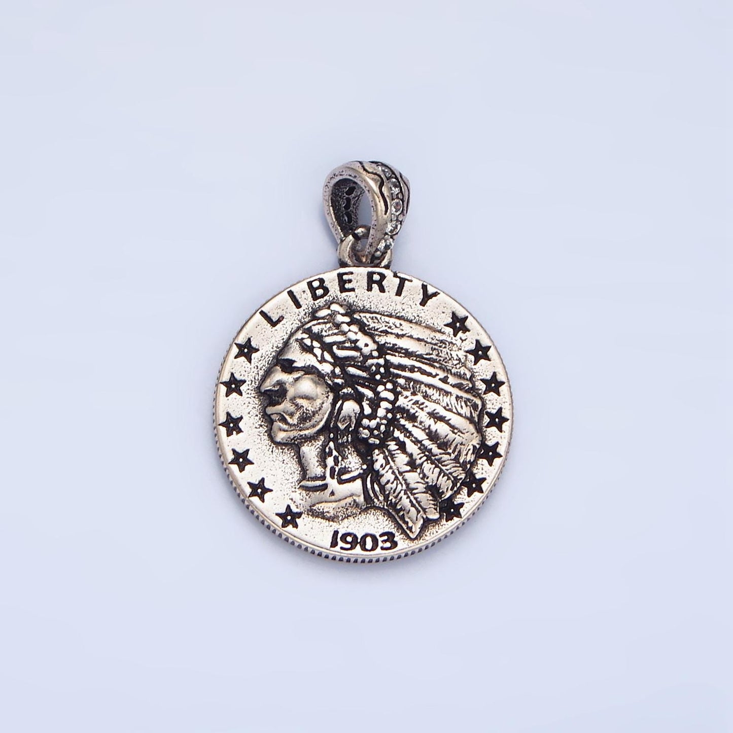 Liberty 1903 'Five Dollar' Coin 24K Gold Filled Pendant in Gold & Silver | AA-940
