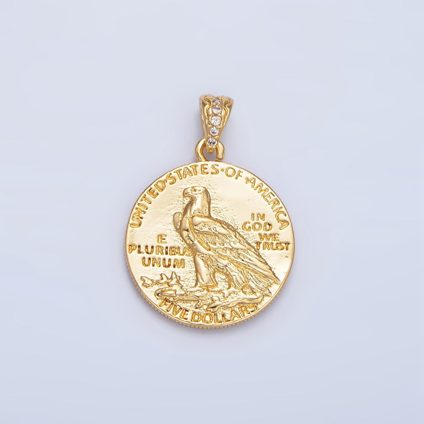 Liberty 1903 'Five Dollar' Coin 24K Gold Filled Pendant in Gold & Silver | AA-940