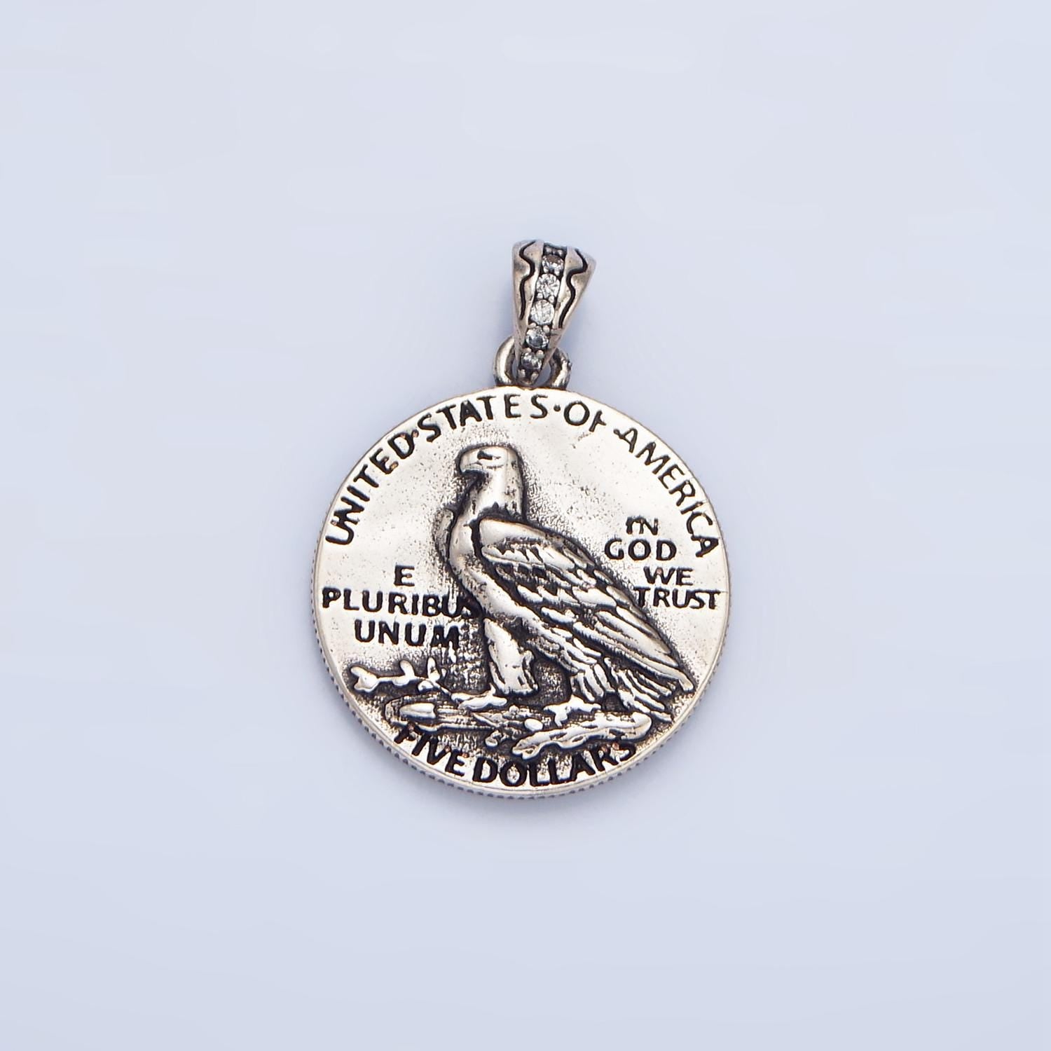 Liberty 1903 'Five Dollar' Coin 24K Gold Filled Pendant in Gold & Silver | AA-940