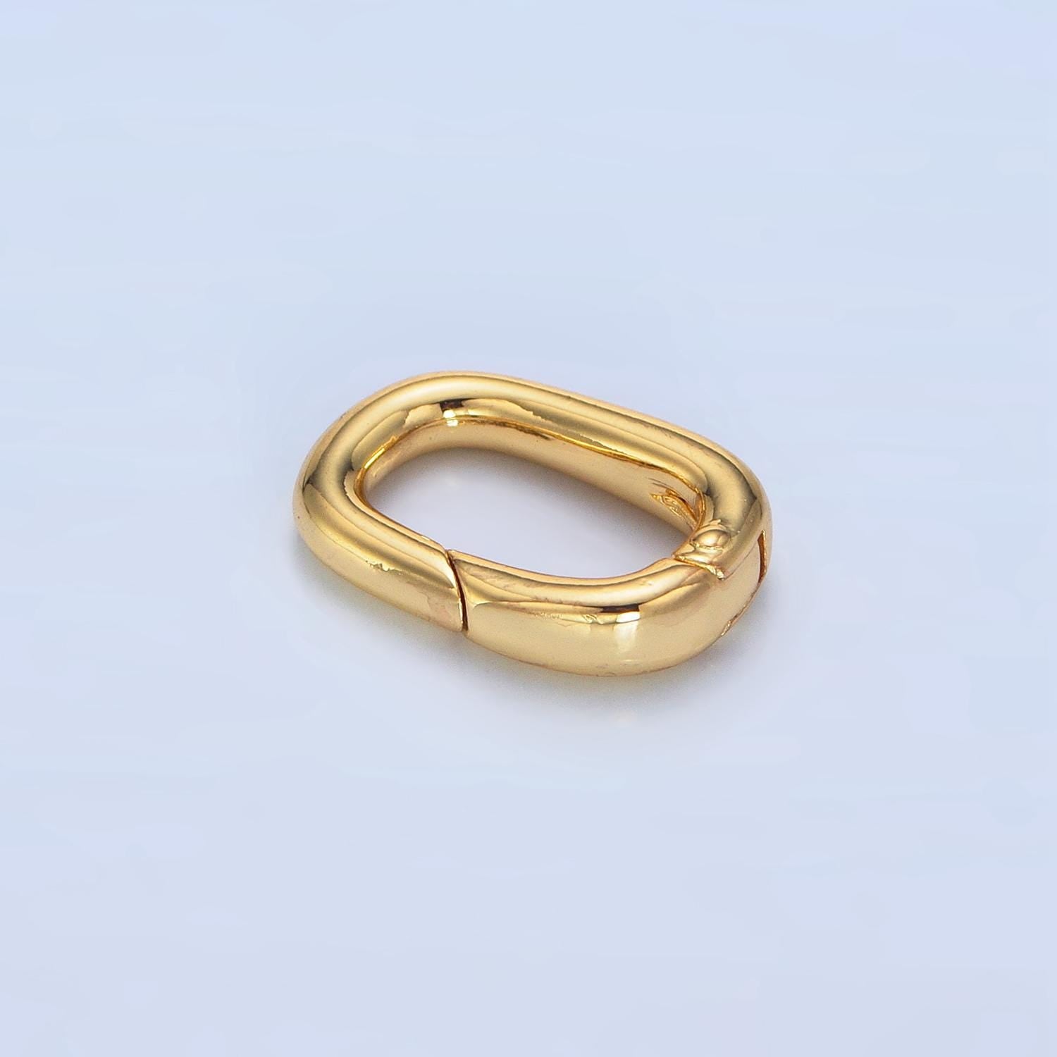 Mini Gold Spring Gate Ring, Push Gate ring 12.4 x 17.5mm Oval Ring Charm Holder Gold Silver Clasp for Jewelry Making Supply Z959