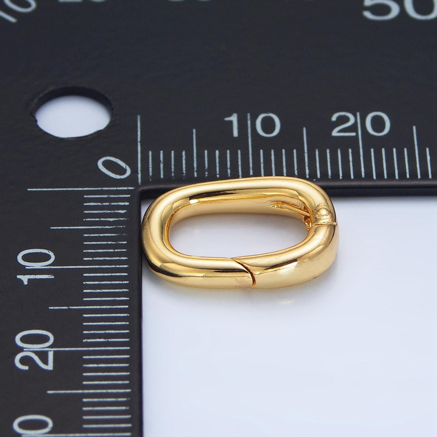 Mini Gold Spring Gate Ring, Push Gate ring 12.4 x 17.5mm Oval Ring Charm Holder Gold Silver Clasp for Jewelry Making Supply Z959