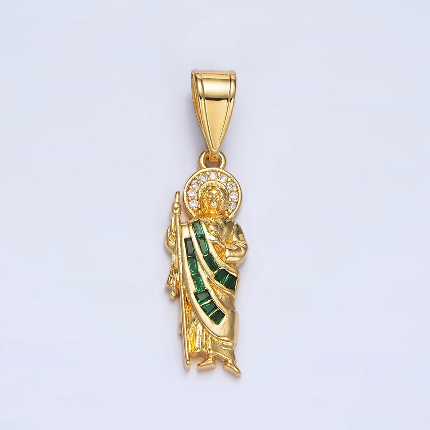 24k Gold Filled Saint Jude Necklace Pendant San Judas Tadeo Cadena Religious Saint Jude Grandiosa Cadena de San Judas Catholic Pendant AA895