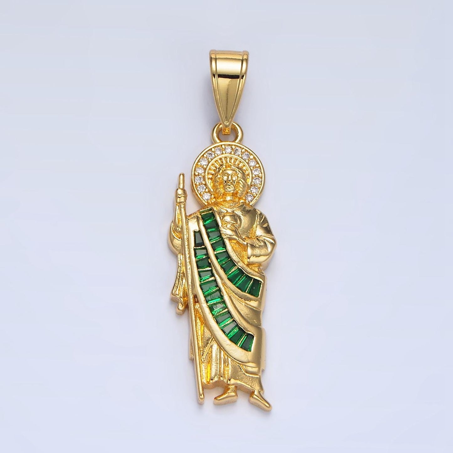 24k Gold Filled Saint Jude Necklace Pendant San Judas Tadeo Cadena Religious Saint Jude Grandiosa Cadena de San Judas Catholic Pendant AA895