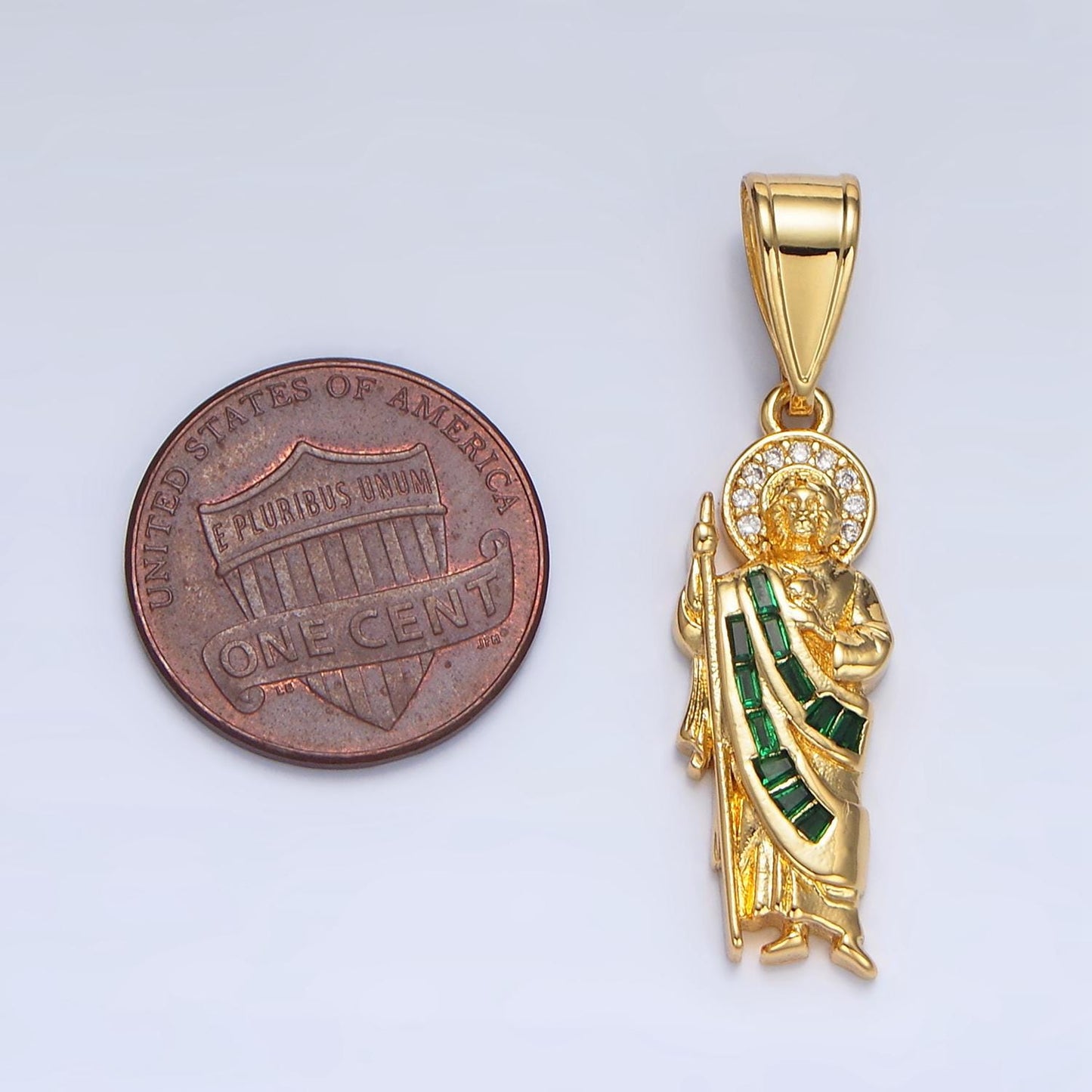 24k Gold Filled Saint Jude Necklace Pendant San Judas Tadeo Cadena Religious Saint Jude Grandiosa Cadena de San Judas Catholic Pendant AA895