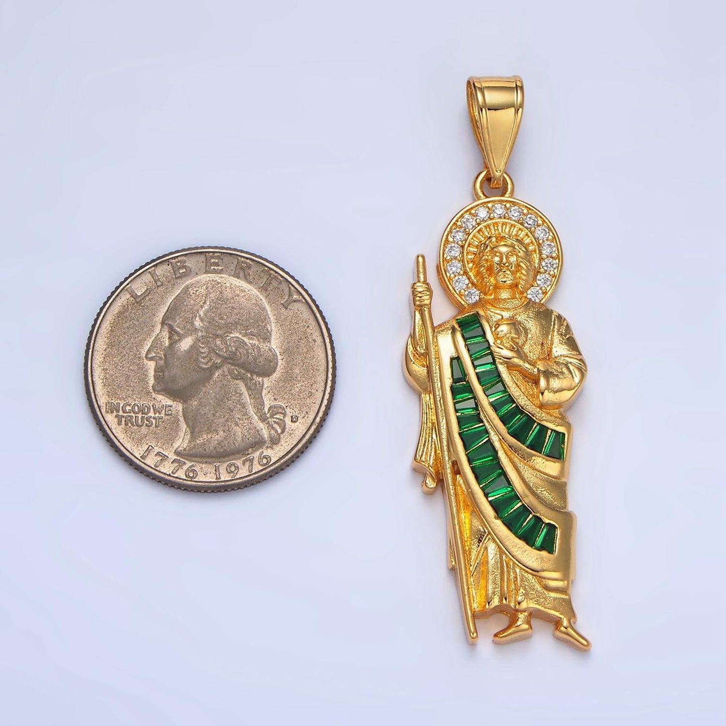 24k Gold Filled Saint Jude Necklace Pendant San Judas Tadeo Cadena Religious Saint Jude Grandiosa Cadena de San Judas Catholic Pendant AA895
