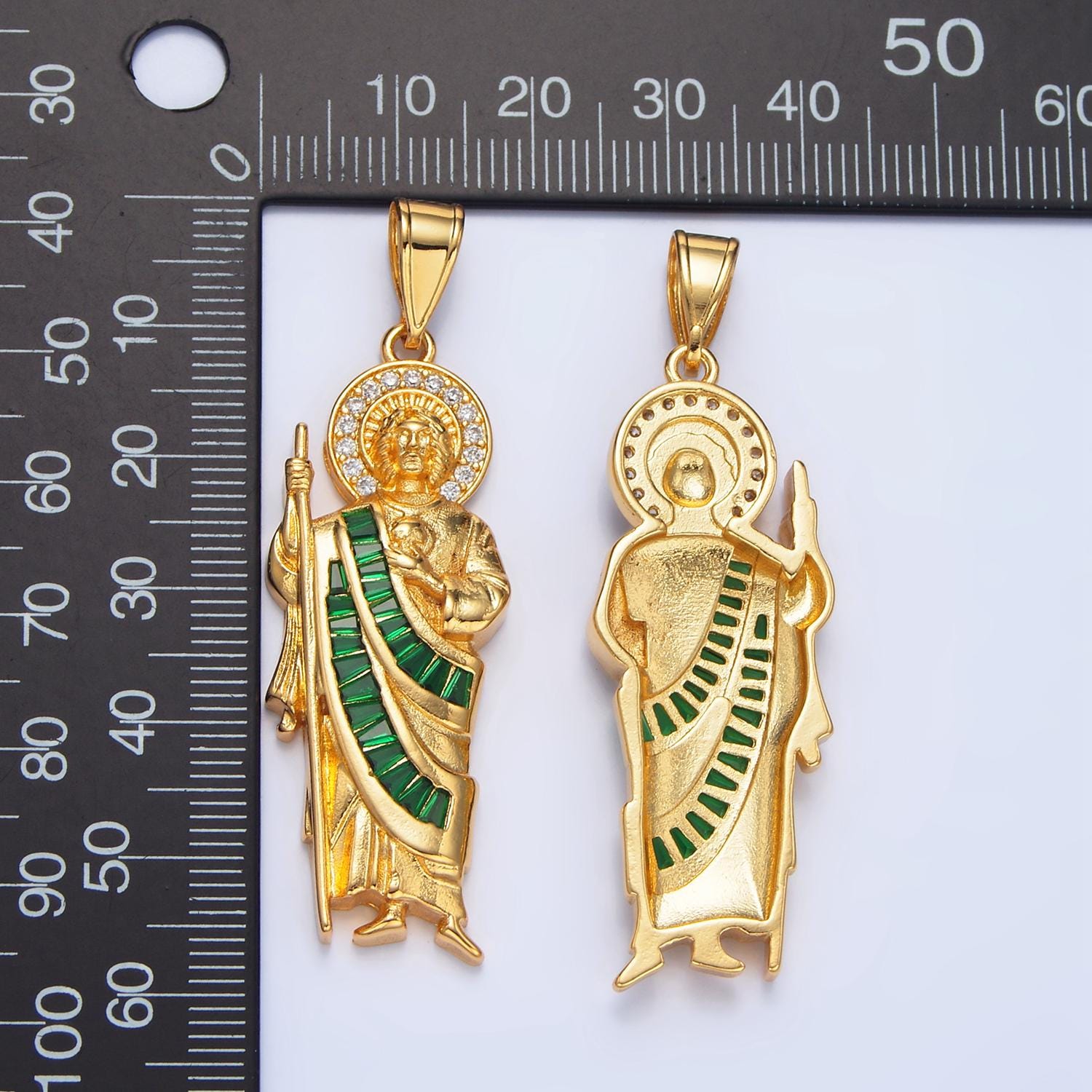 24k Gold Filled Saint Jude Necklace Pendant San Judas Tadeo Cadena Religious Saint Jude Grandiosa Cadena de San Judas Catholic Pendant AA895
