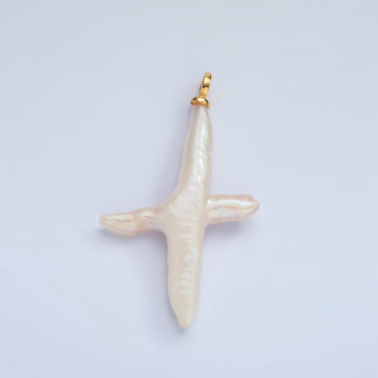 Gold White Cross Pearls Charm Gold Mauve Baroque Freshwater Pearls For Necklace Bracelet Earring Religious Jewelry Making Minimalist P1871