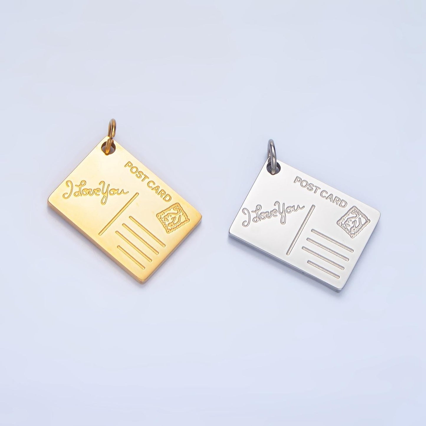 Limited Edition Stainless Steel Postcard Charm Paris Japan Travel Pendant | P-1262,P-1229,P-1248,P-1258,P-1259
