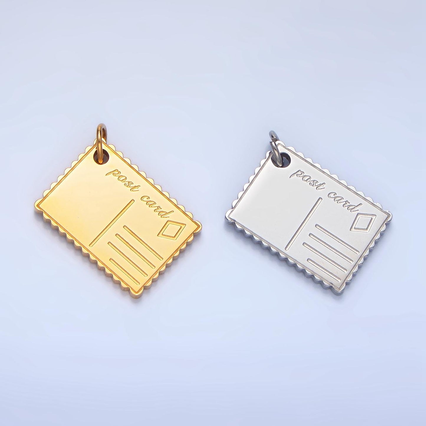 Limited Edition Stainless Steel Postcard Charm Paris Japan Travel Pendant | P-1262,P-1229,P-1248,P-1258,P-1259