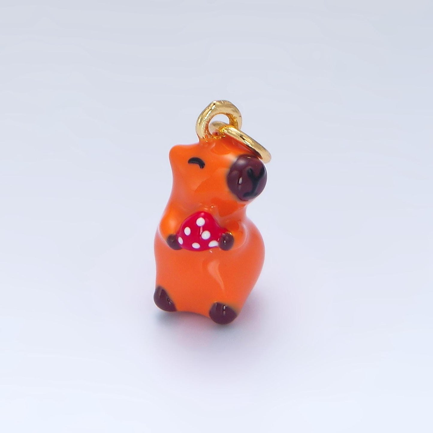 Cute Capybara Charms Glass Strawberry Pendant DIY Jewelry Making Supply for Bracelet Necklace Earring Key Chain Tumbler Charm X581