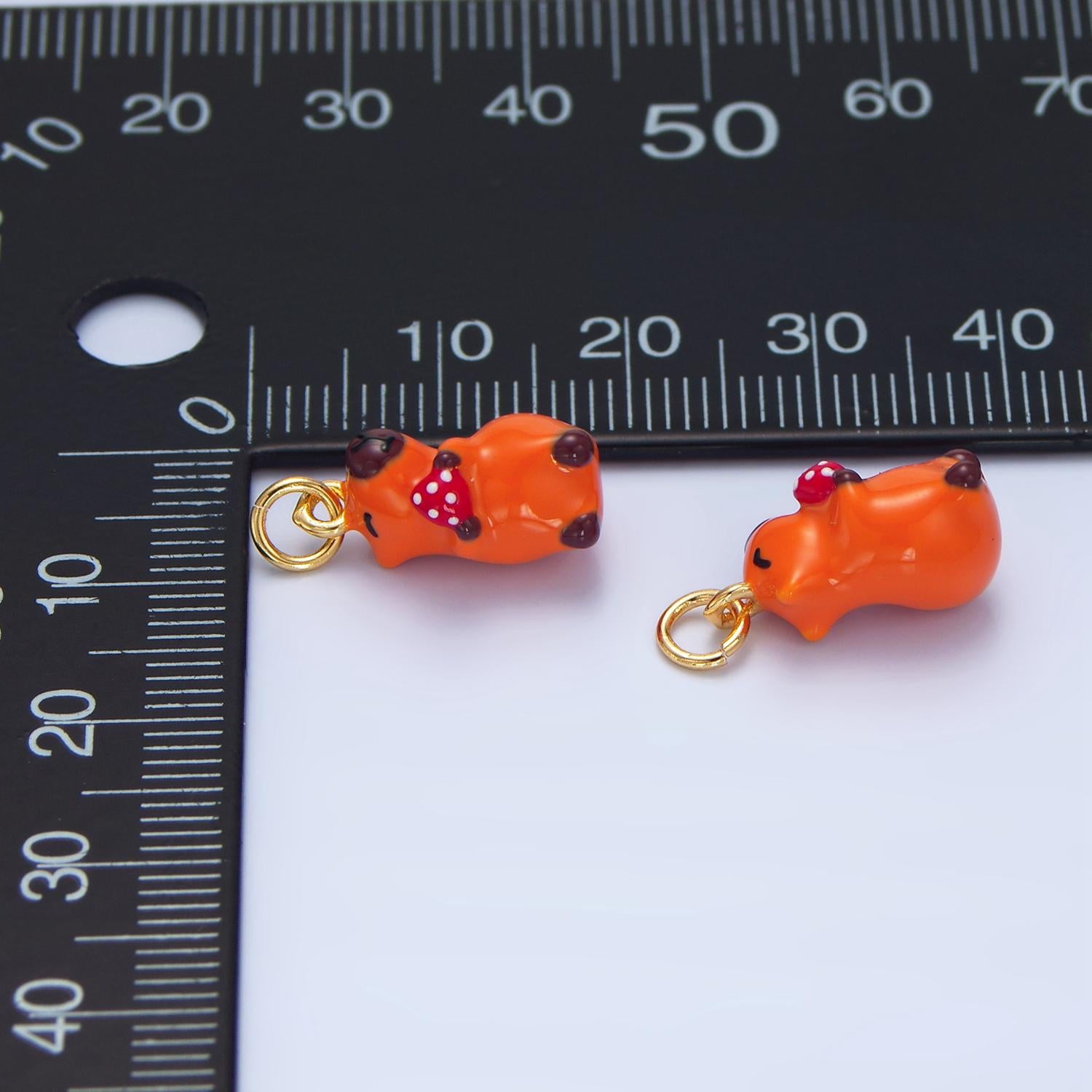 Cute Capybara Charms Glass Strawberry Pendant DIY Jewelry Making Supply for Bracelet Necklace Earring Key Chain Tumbler Charm X581